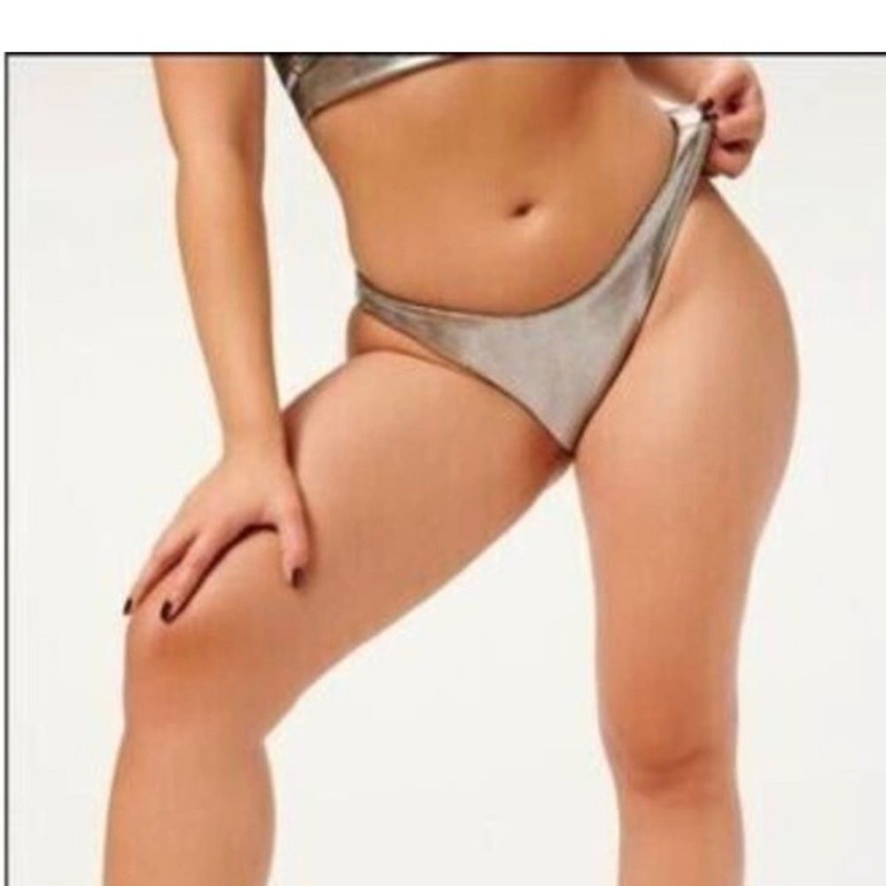 Good American foil Better Bikini Bottoms stormy silver Size 1 small new with tag